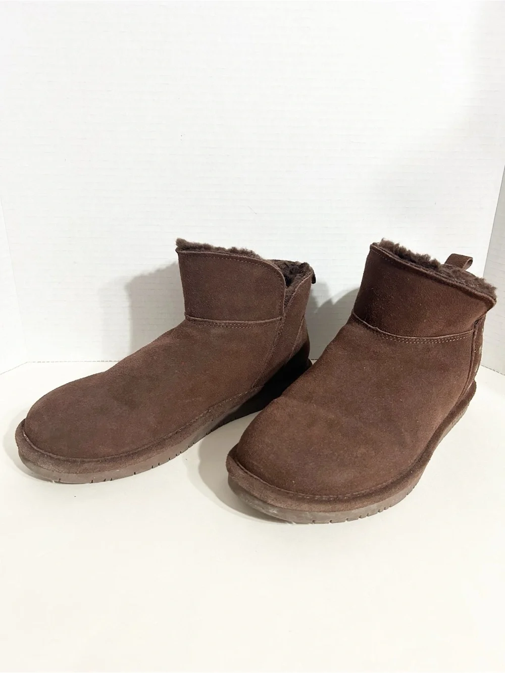 Bearpaw Annabelle Ankle Chocolate Brown SuedeLeather Boots Polyester Wool Lining